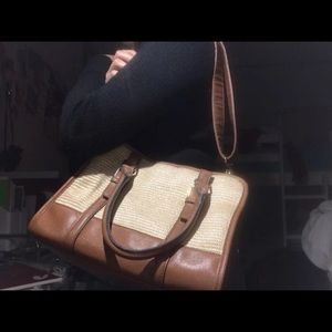 kelly & katie brown straw purse